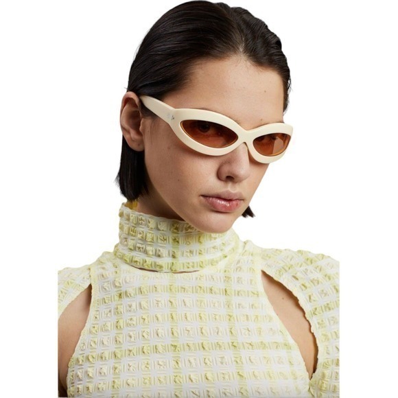 Nanushka Revolve Kali Mini Dress Seersucker Bodycon‎ Yellow Size Small - Picture 14 of 15